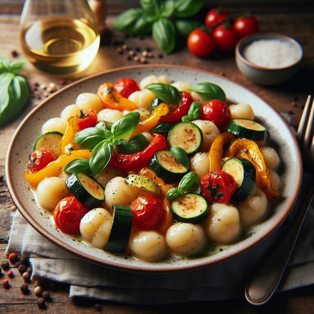 creamy gnocchi with vegetables
